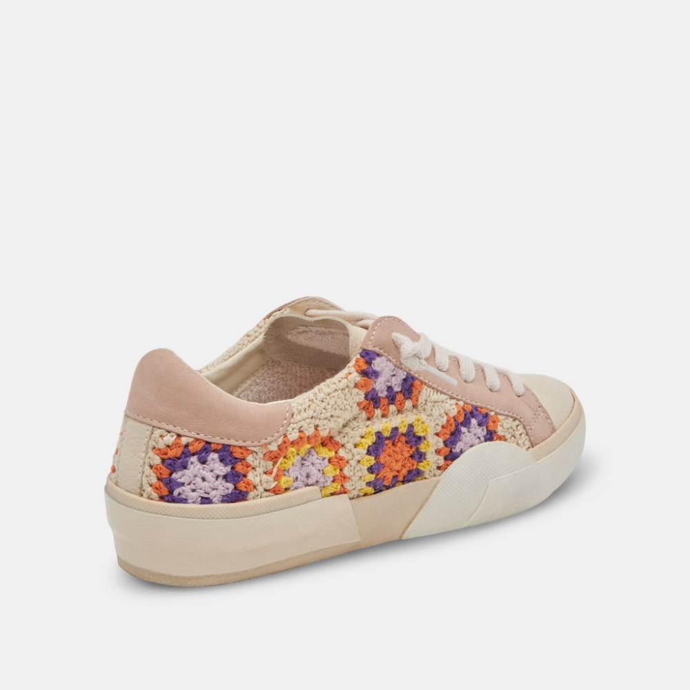 Dolce Vita Zina Crochet Sneakers Purple Floral Crochet