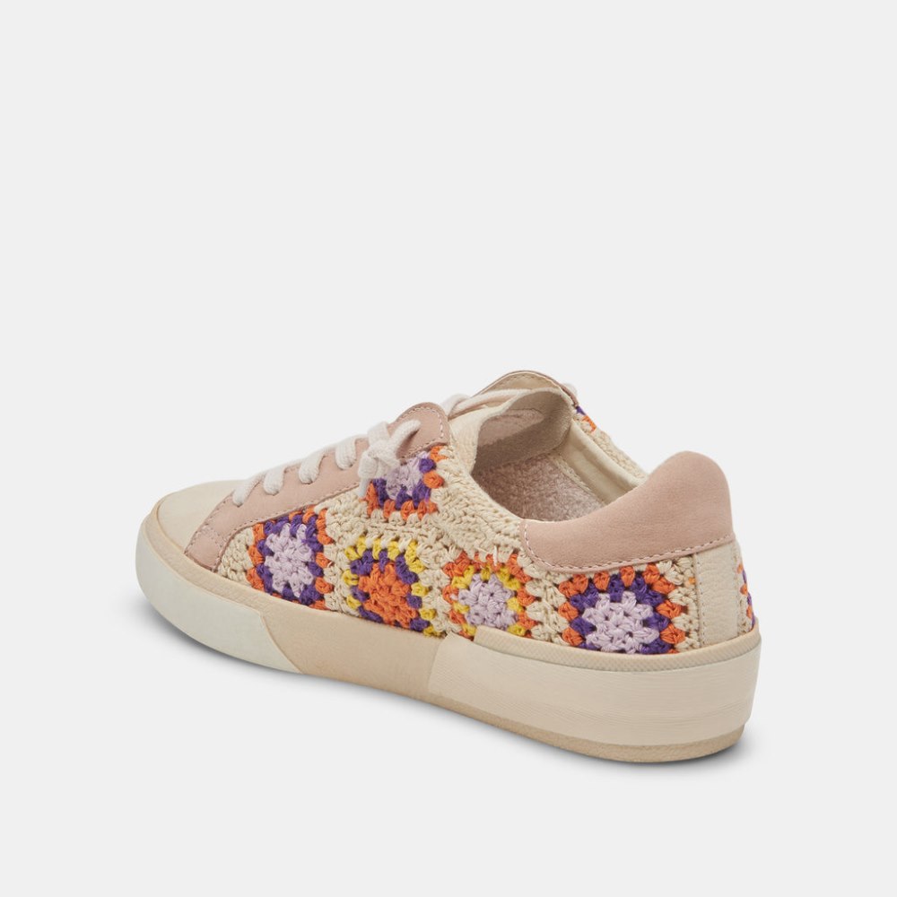Dolce Vita Zina Crochet Sneakers Purple Floral Crochet