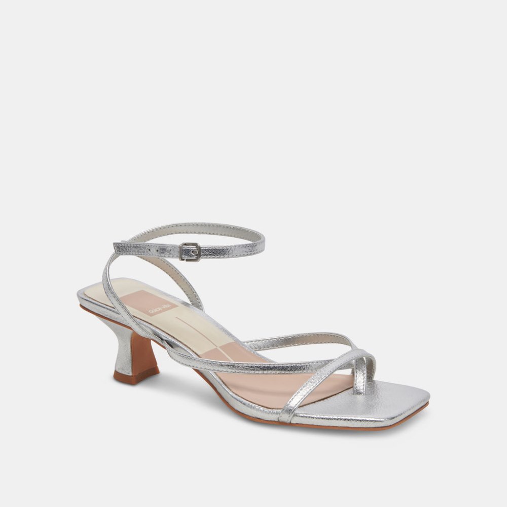 Dolce Vita Baylor Heels Silver Metallic Leather