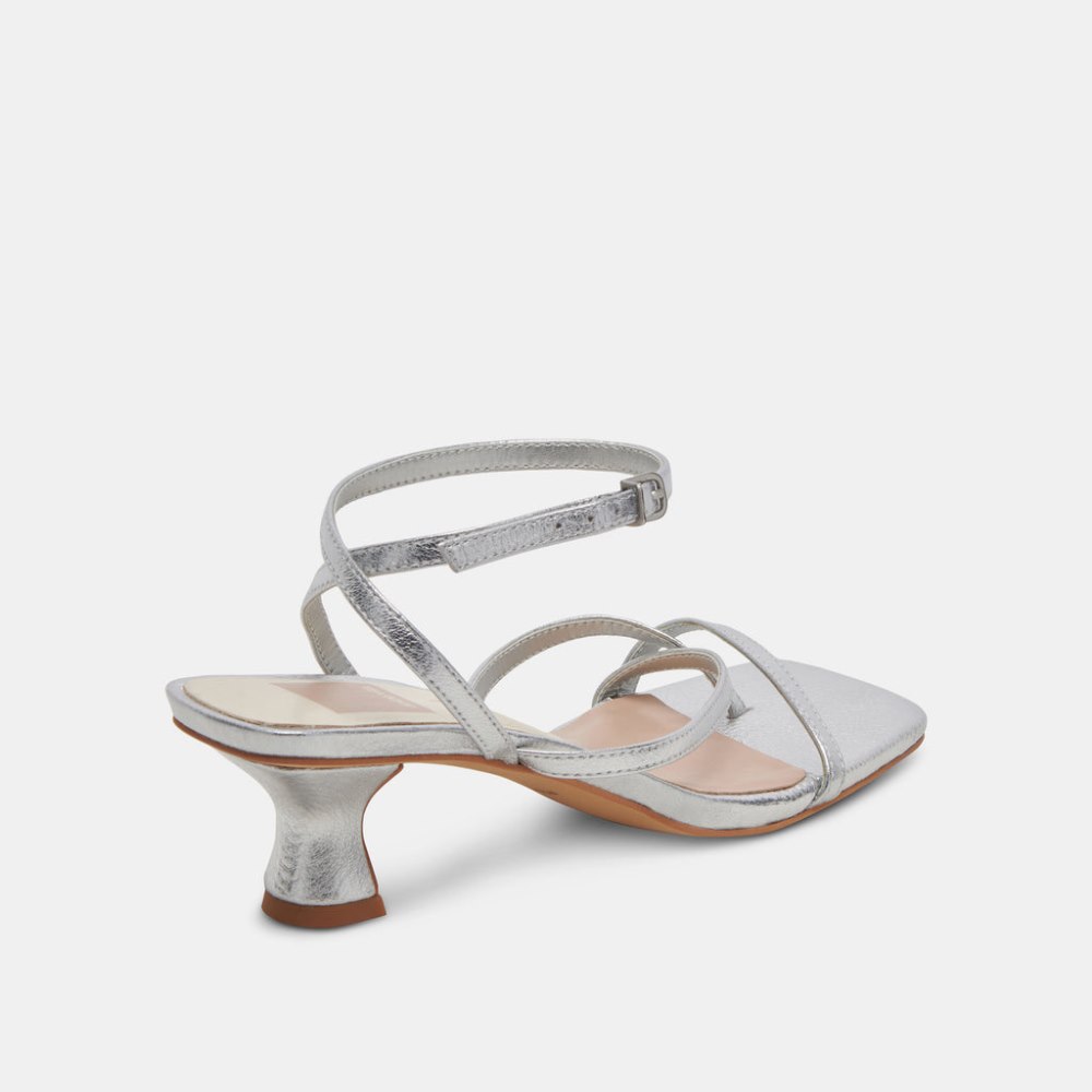 Dolce Vita Baylor Heels Silver Metallic Leather