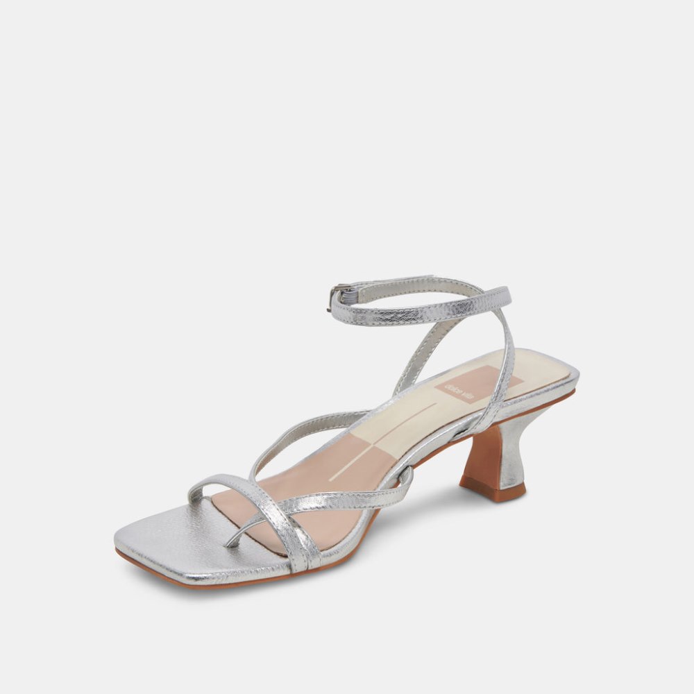 Dolce Vita Baylor Heels Silver Metallic Leather