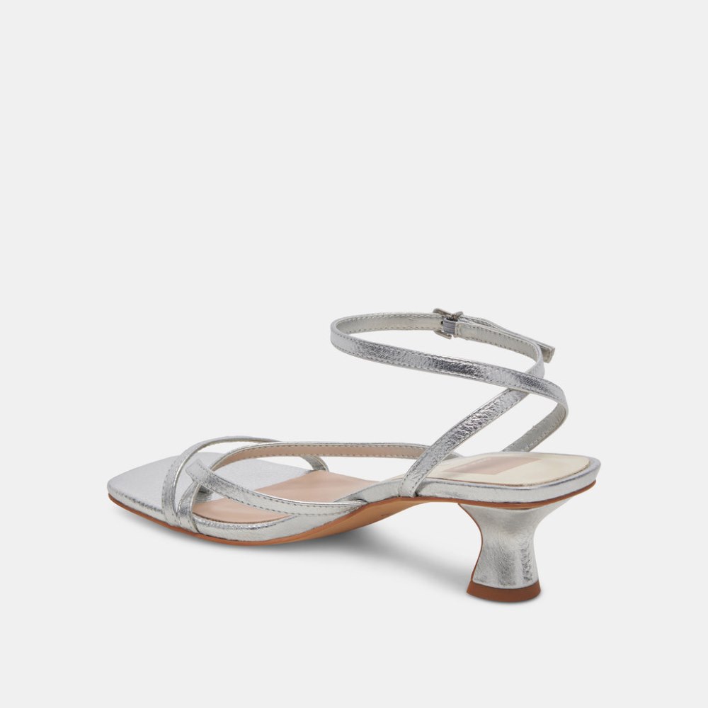 Dolce Vita Baylor Heels Silver Metallic Leather