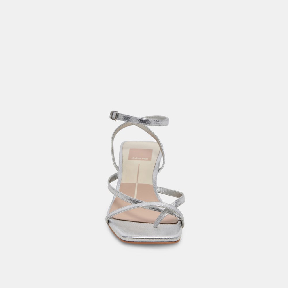 Dolce Vita Baylor Heels Silver Metallic Leather