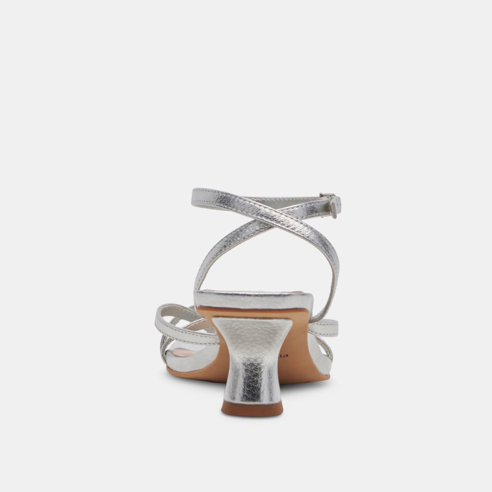 Dolce Vita Baylor Heels Silver Metallic Leather