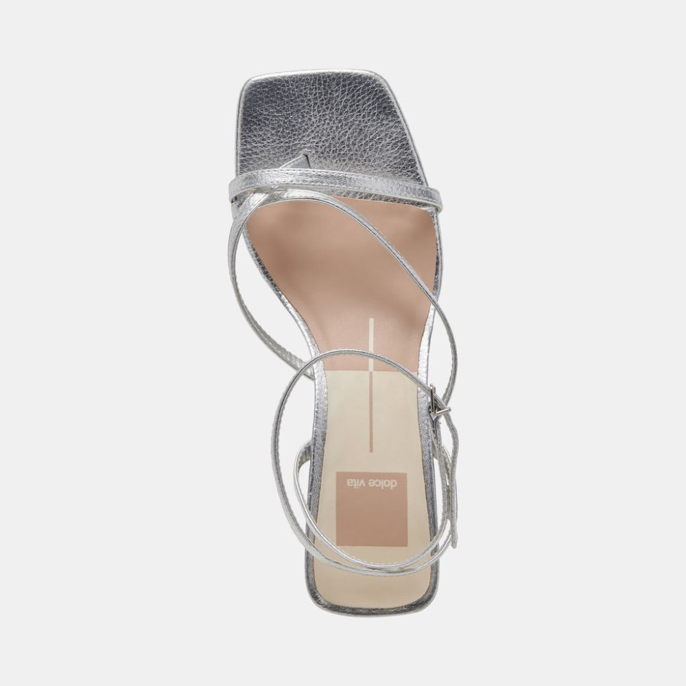 Dolce Vita Baylor Heels Silver Metallic Leather