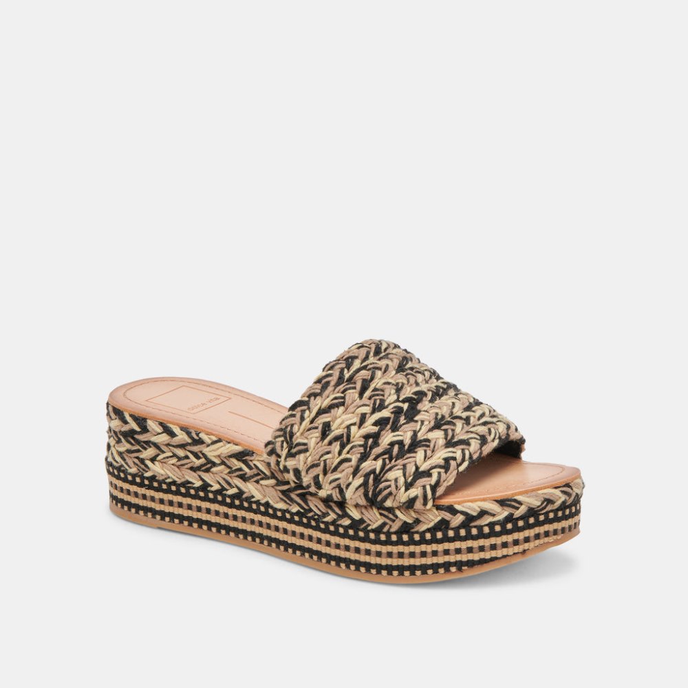 Dolce Vita Pazli Sandals Black Multi Woven