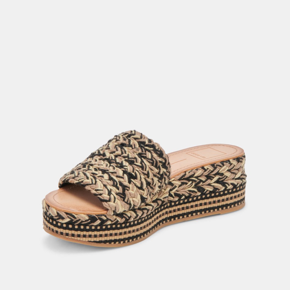 Dolce Vita Pazli Sandals Black Multi Woven