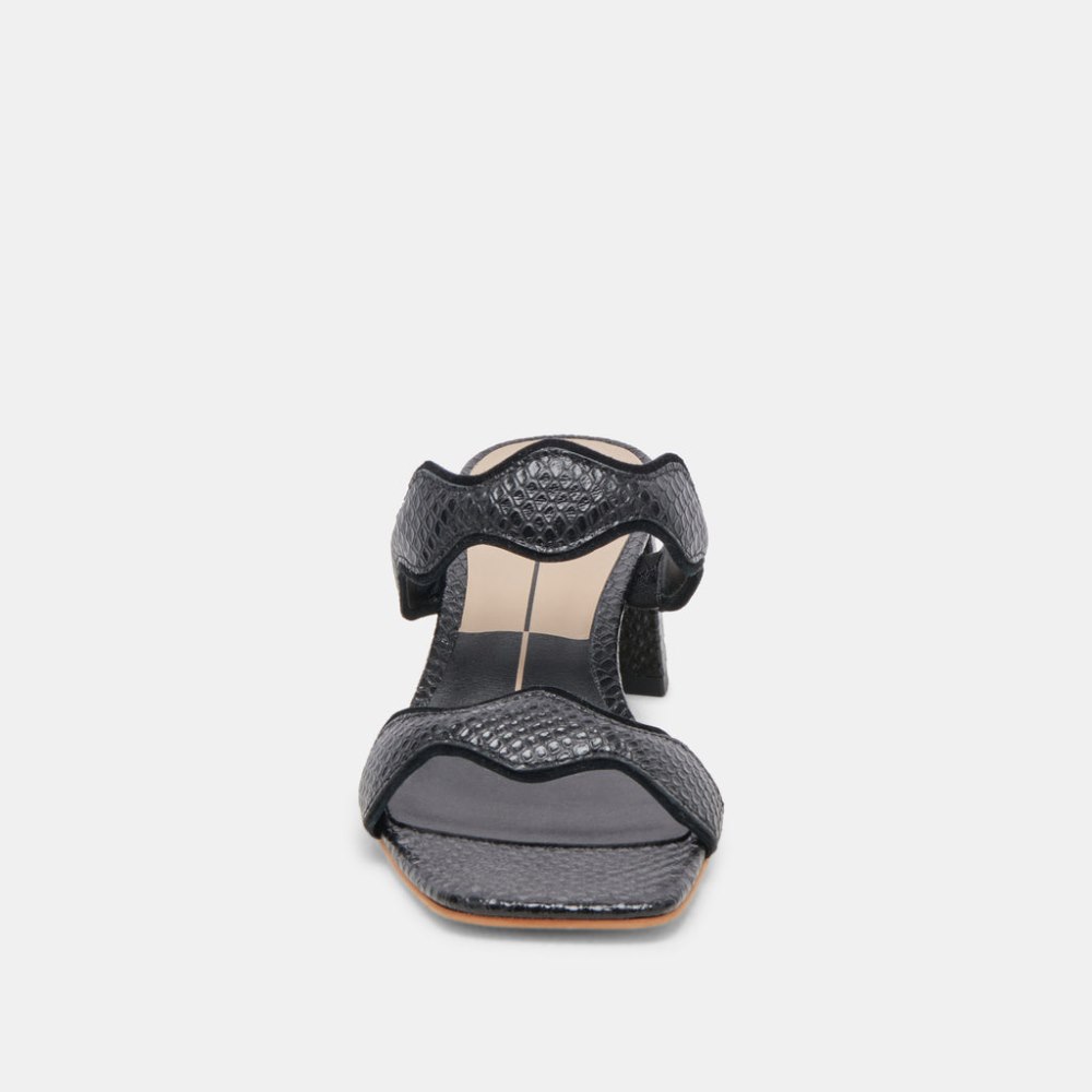 Dolce Vita Ilva Mid Heels Onyx Embossed Leather