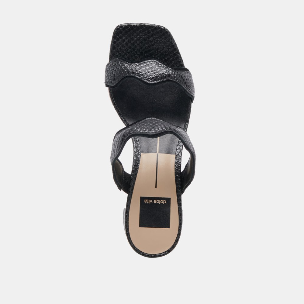 Dolce Vita Ilva Mid Heels Onyx Embossed Leather