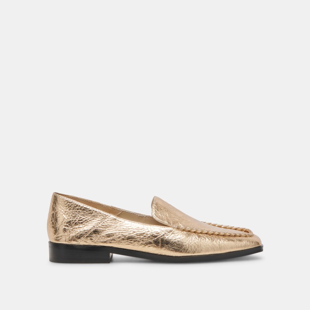 Dolce Vita Beny Flats Gold Distressed Leather