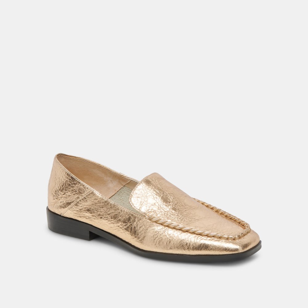 Dolce Vita Beny Flats Gold Distressed Leather