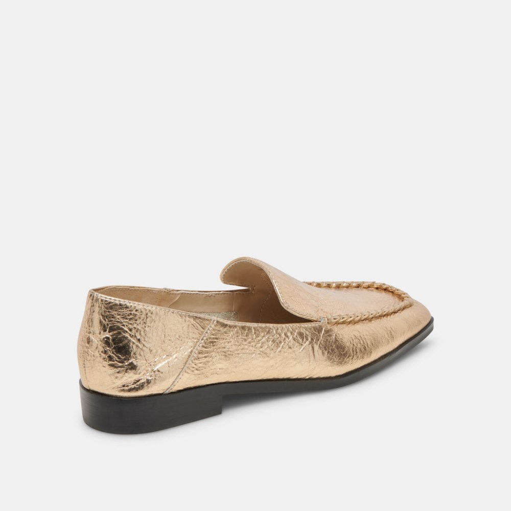 Dolce Vita Beny Flats Gold Distressed Leather