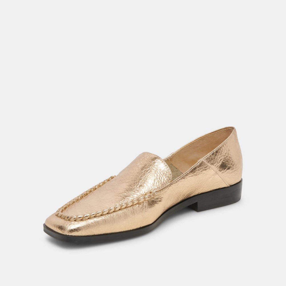 Dolce Vita Beny Flats Gold Distressed Leather