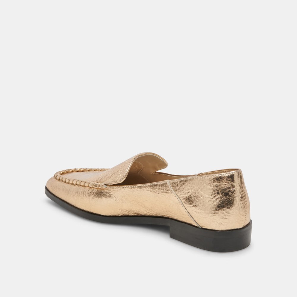 Dolce Vita Beny Flats Gold Distressed Leather