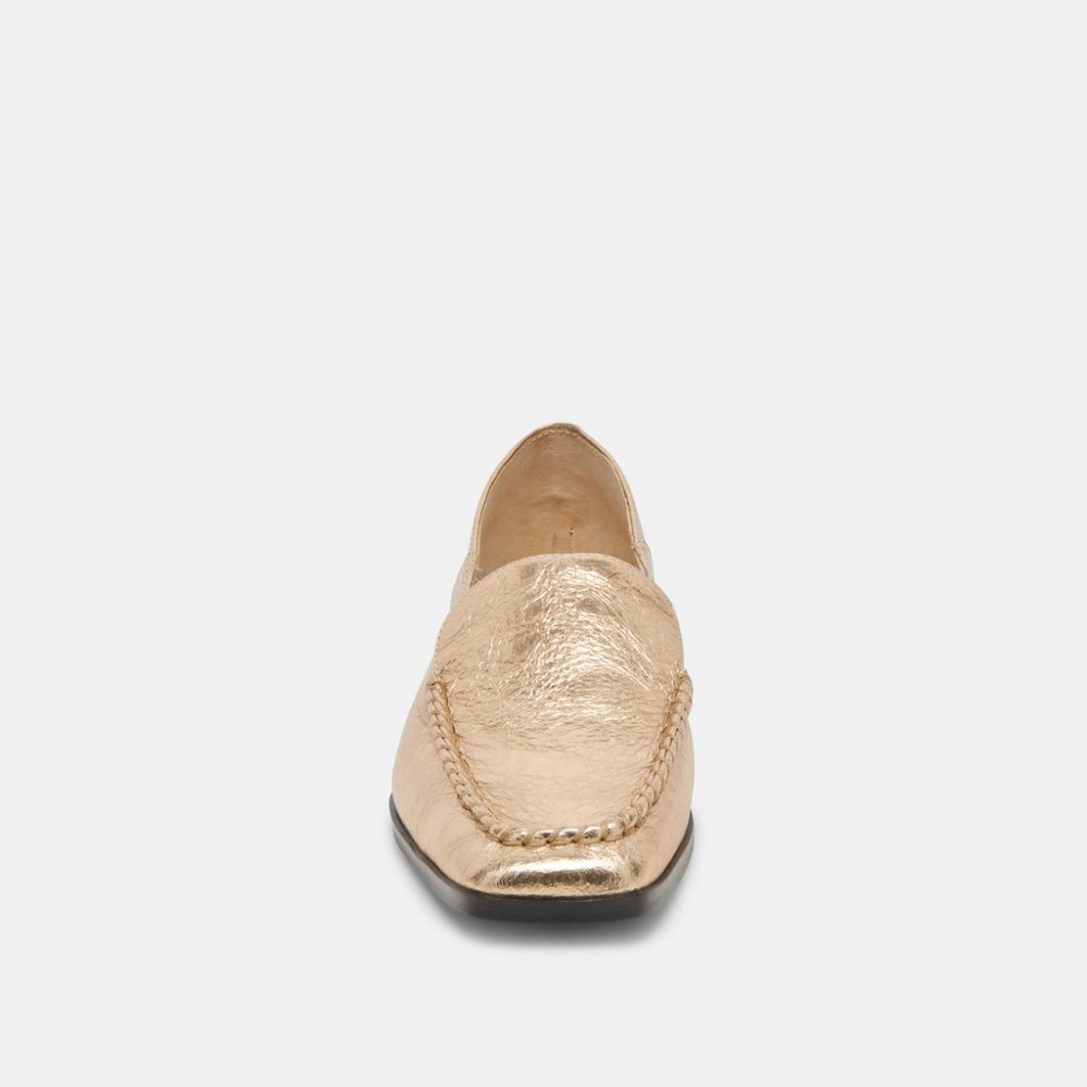 Dolce Vita Beny Flats Gold Distressed Leather