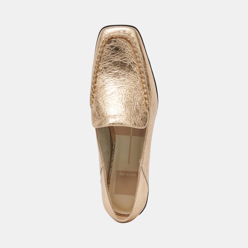 Dolce Vita Beny Flats Gold Distressed Leather