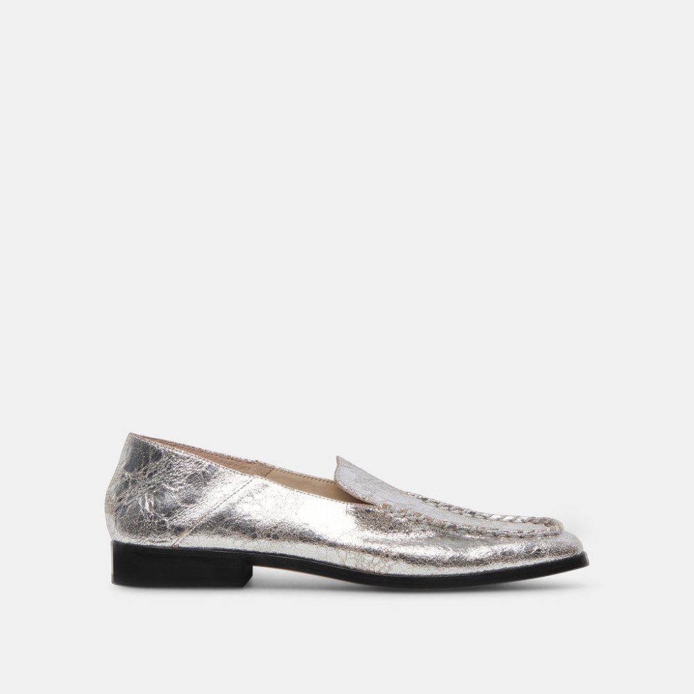 Dolce Vita Beny Wide Flats Silver Distressed Leather