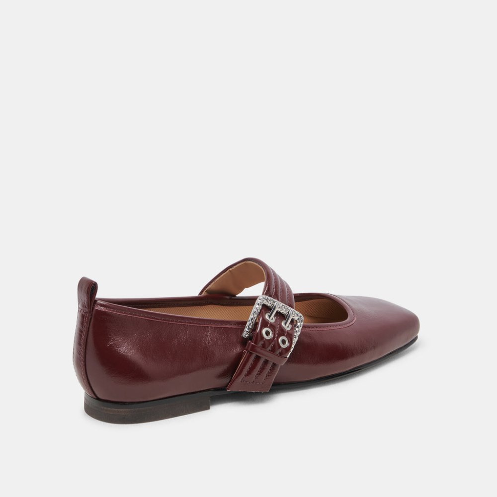 Dolce Vita Arora Ballet Flats Burgundy Crinkle Patent
