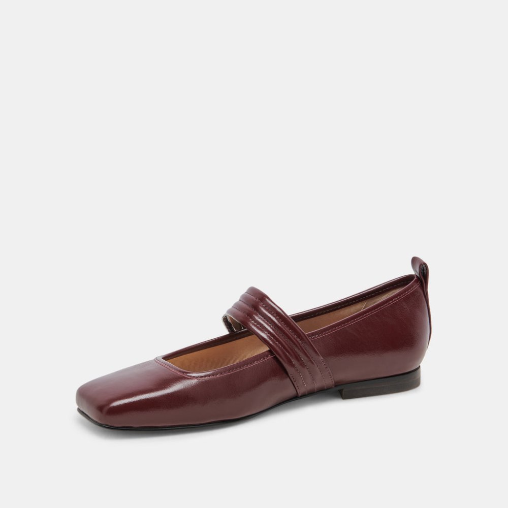 Dolce Vita Arora Ballet Flats Burgundy Crinkle Patent