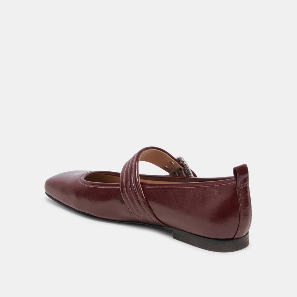 Dolce Vita Arora Ballet Flats Burgundy Crinkle Patent