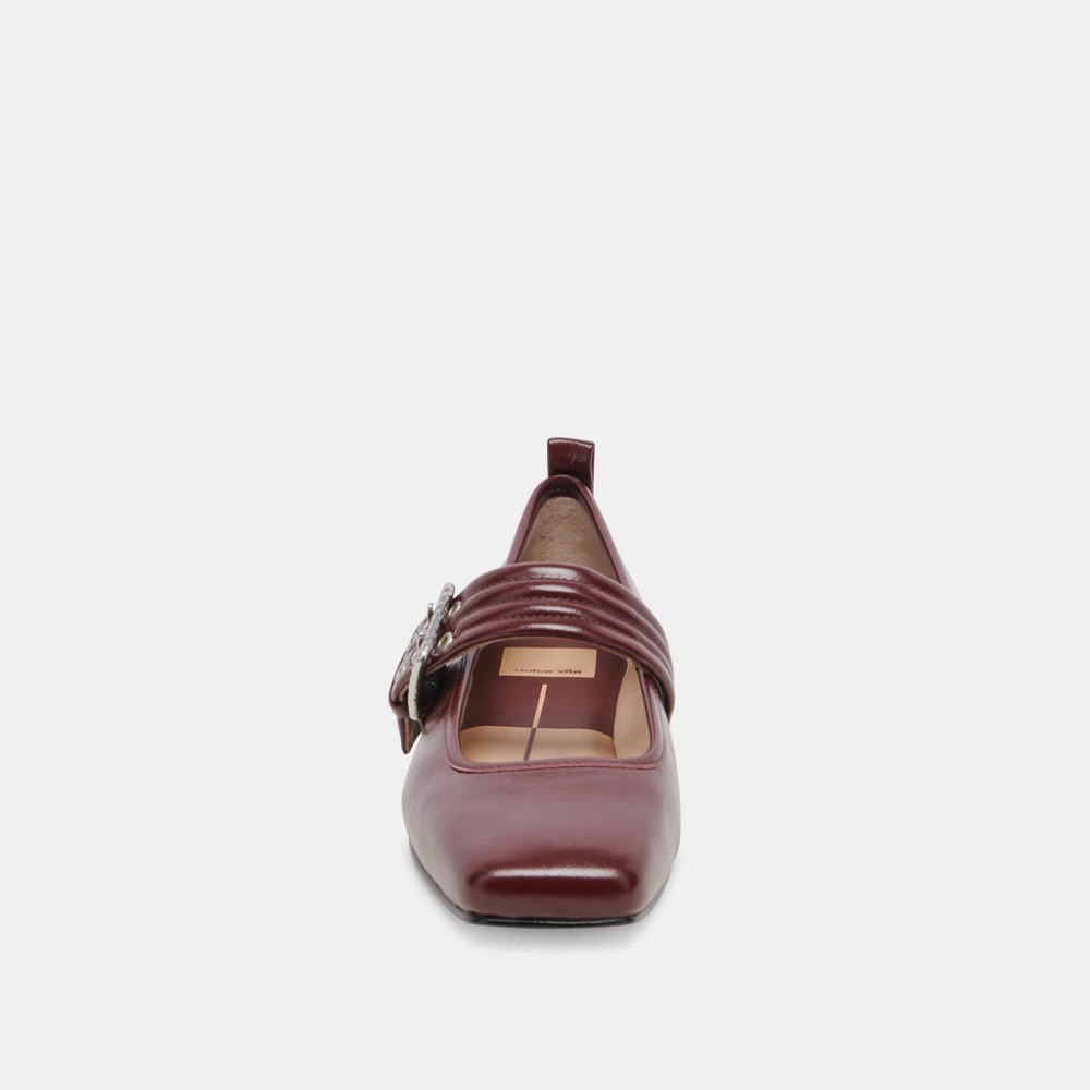 Dolce Vita Arora Ballet Flats Burgundy Crinkle Patent
