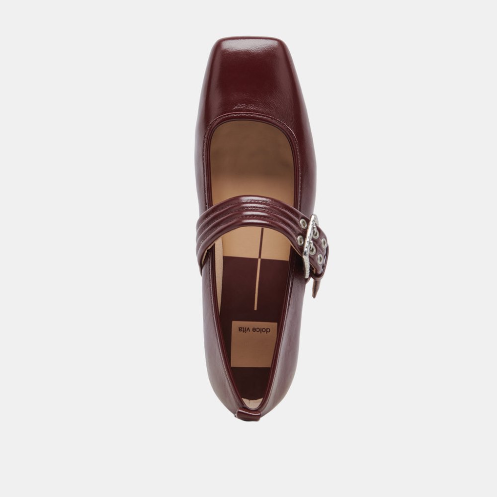 Dolce Vita Arora Ballet Flats Burgundy Crinkle Patent