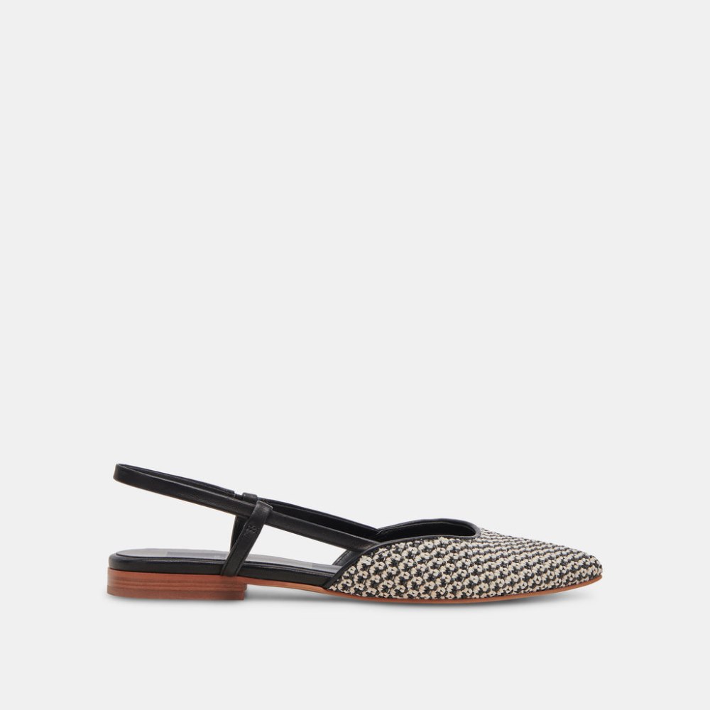 Dolce Vita Narah Flats Black Natural Raffia