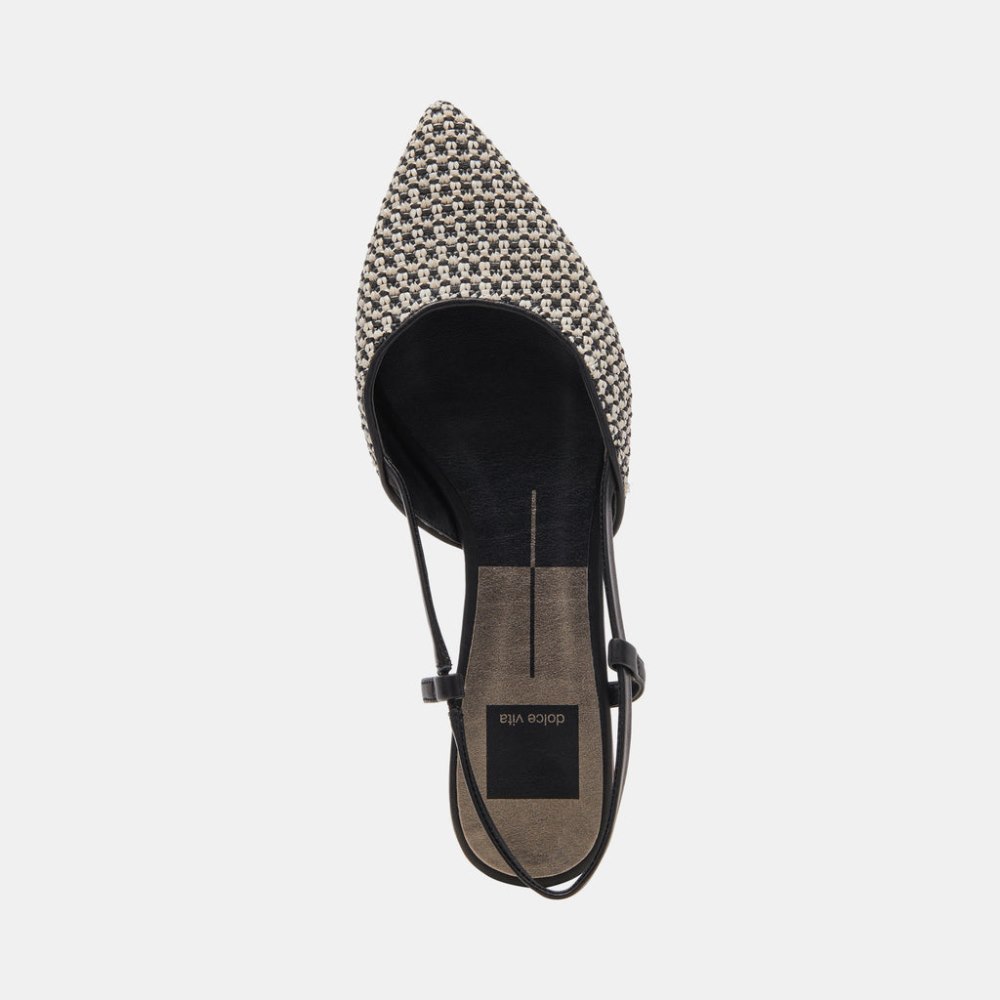Dolce Vita Narah Flats Black Natural Raffia