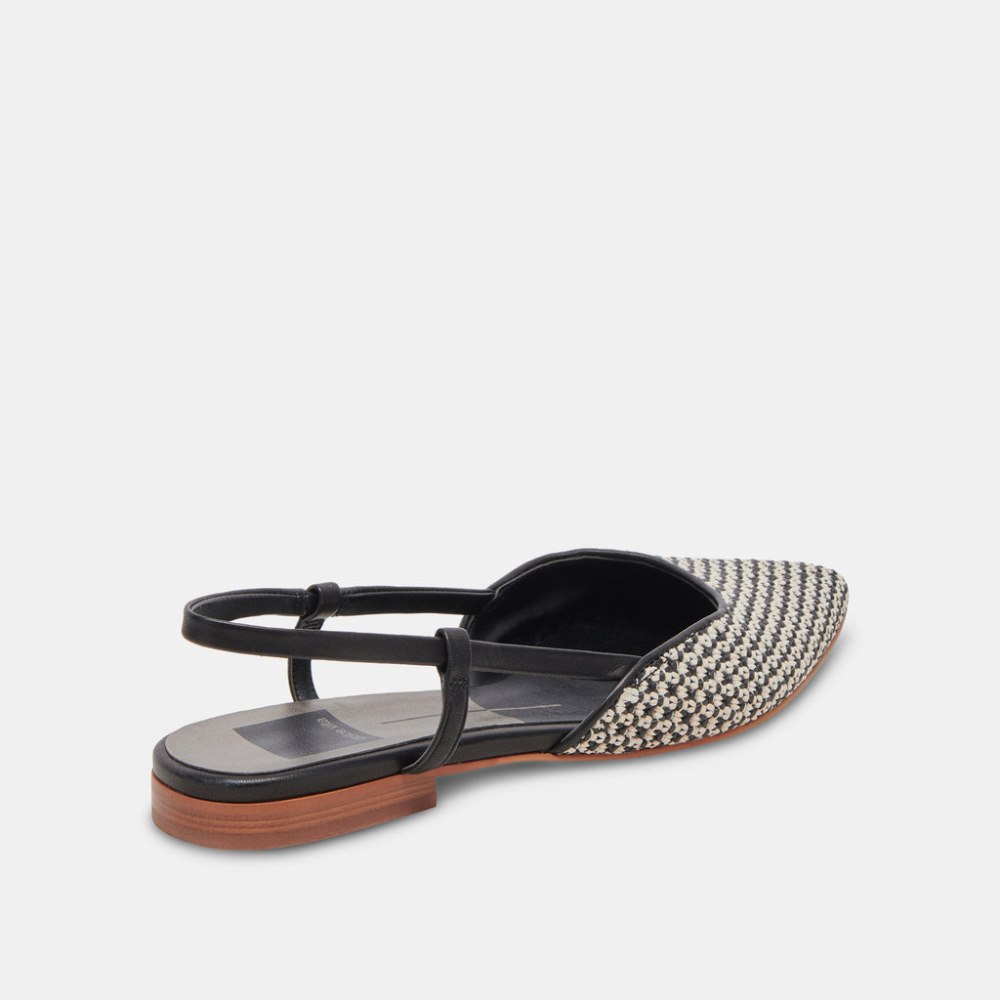 Dolce Vita Narah Flats Black Natural Raffia