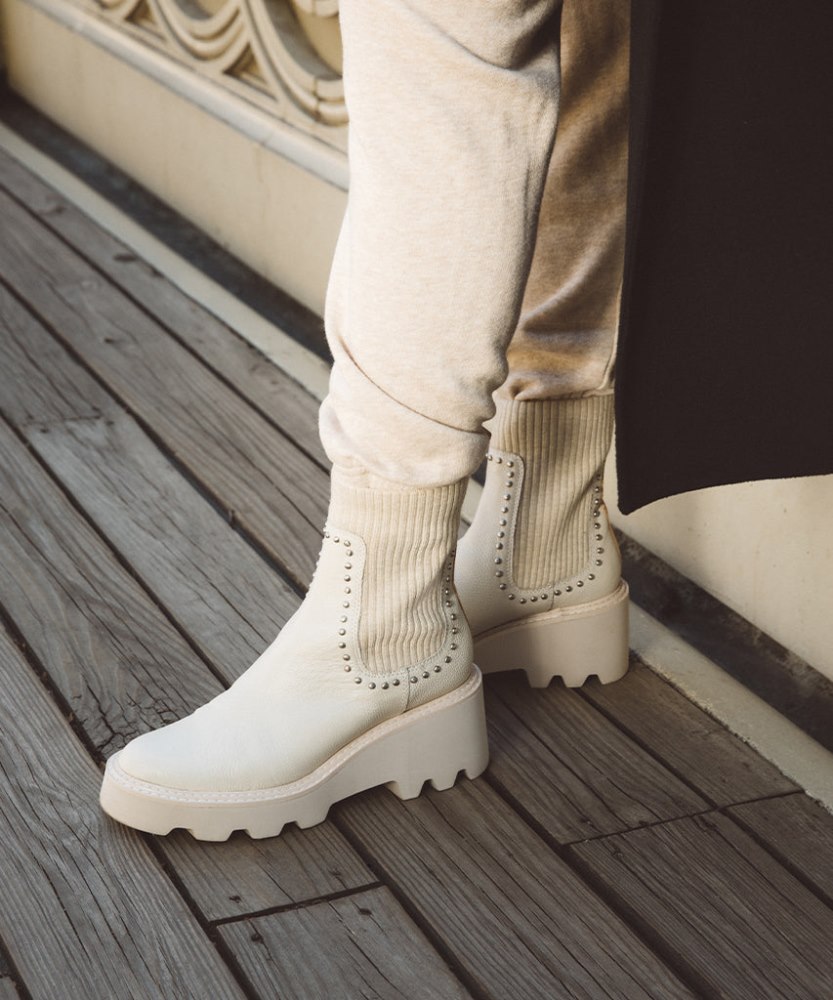 Dolce Vita Hoven Stud H2o Boots Ivory Leather