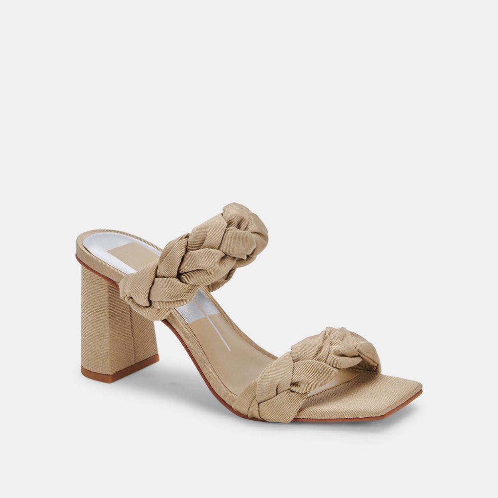 Dolce Vita Pheby Heels Khaki Silk