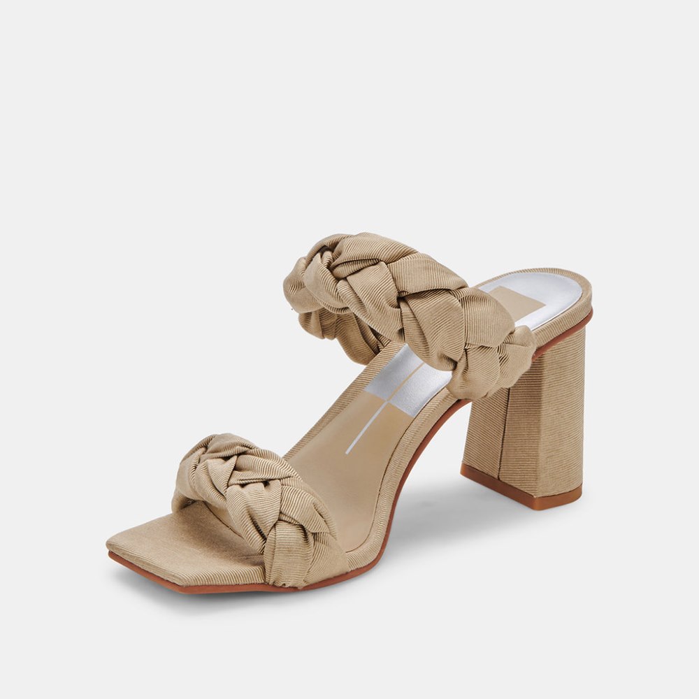 Dolce Vita Pheby Heels Khaki Silk