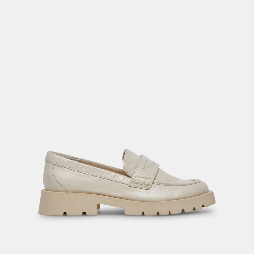Dolce Vita Elias Flats Off White Crinkle Patent