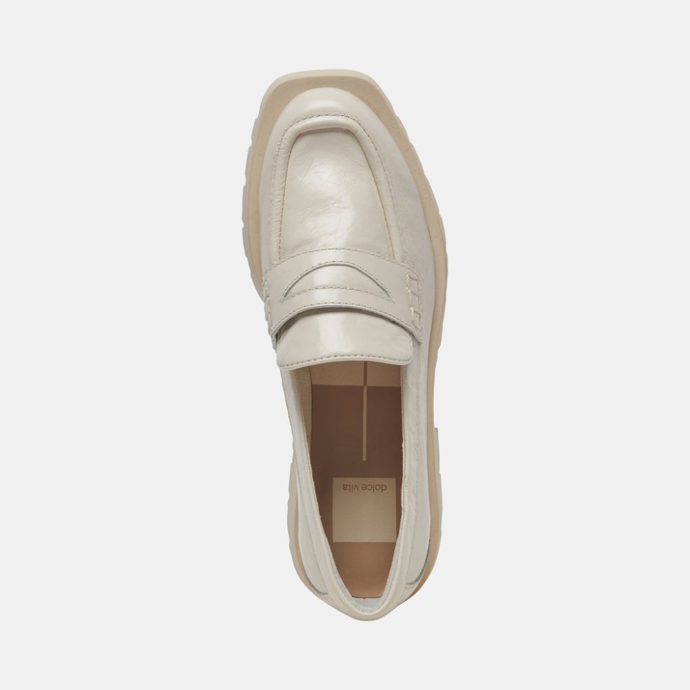 Dolce Vita Elias Flats Off White Crinkle Patent