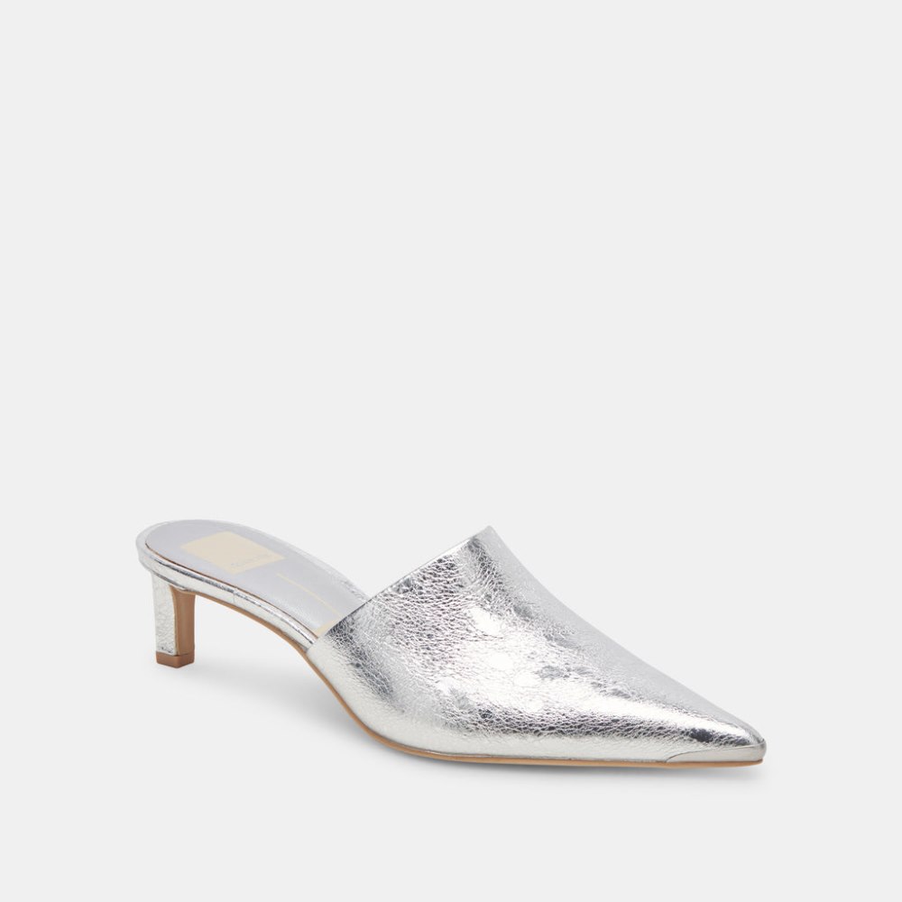 Dolce Vita Lexy Heels Silver Distressed Leather