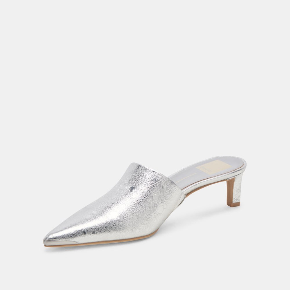 Dolce Vita Lexy Heels Silver Distressed Leather