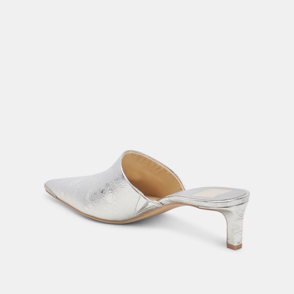 Dolce Vita Lexy Heels Silver Distressed Leather