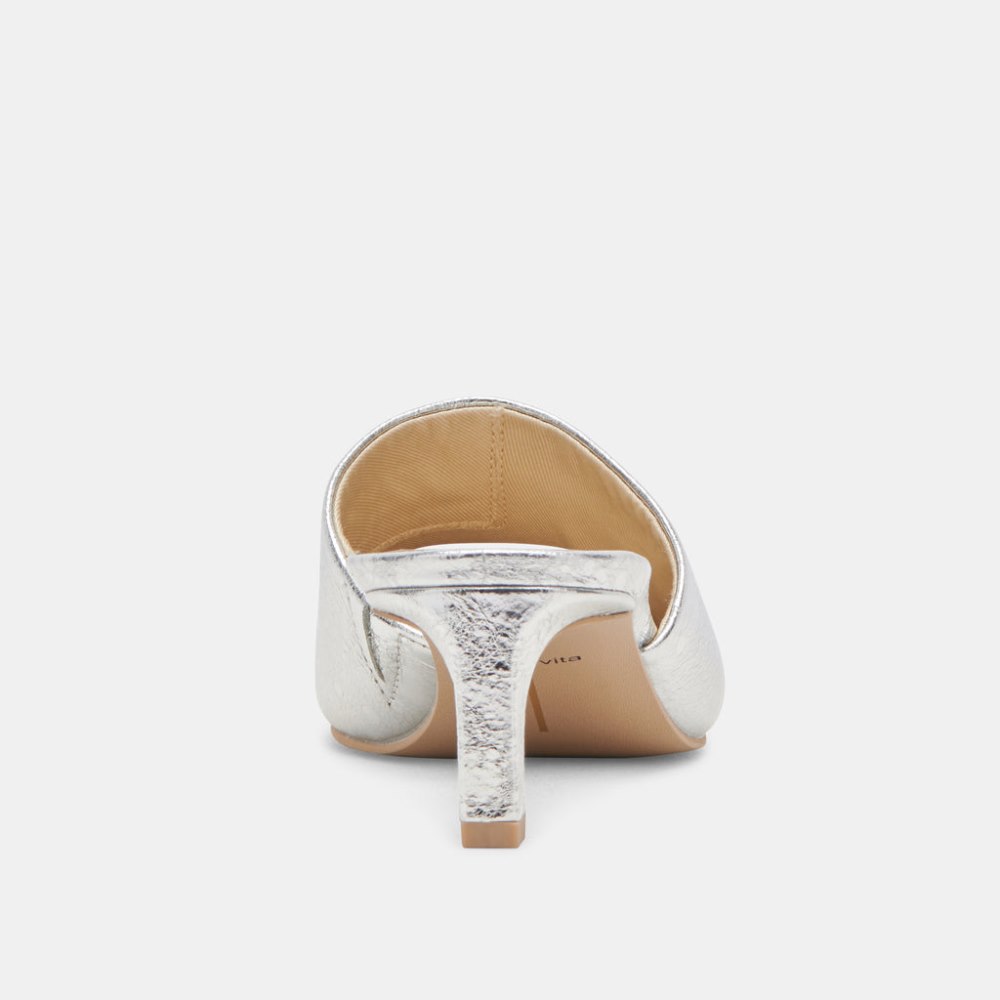 Dolce Vita Lexy Heels Silver Distressed Leather