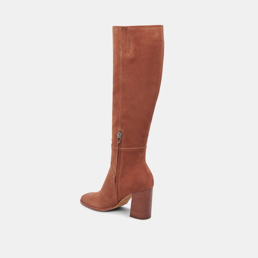 Dolce Vita Fynn Wide Calf Boots Dk Brown Suede