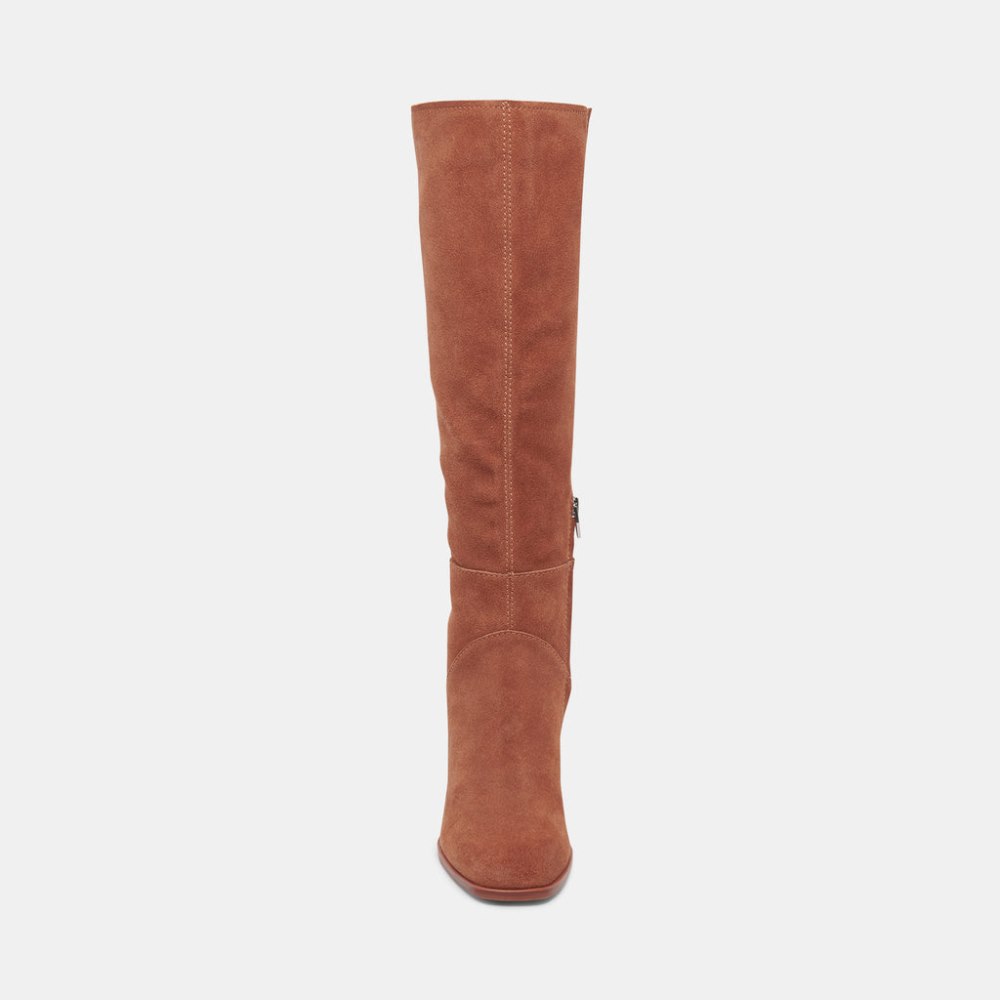 Dolce Vita Fynn Wide Calf Boots Dk Brown Suede