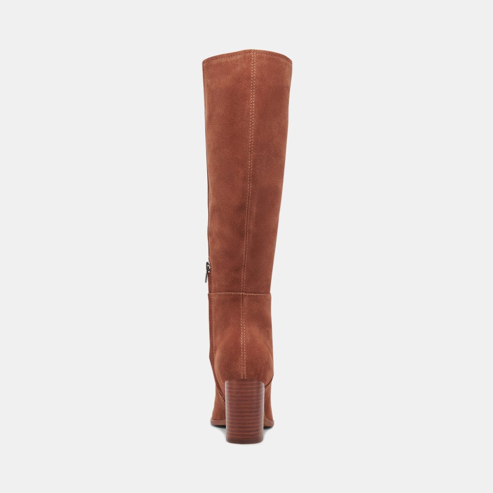 Dolce Vita Fynn Wide Calf Boots Dk Brown Suede