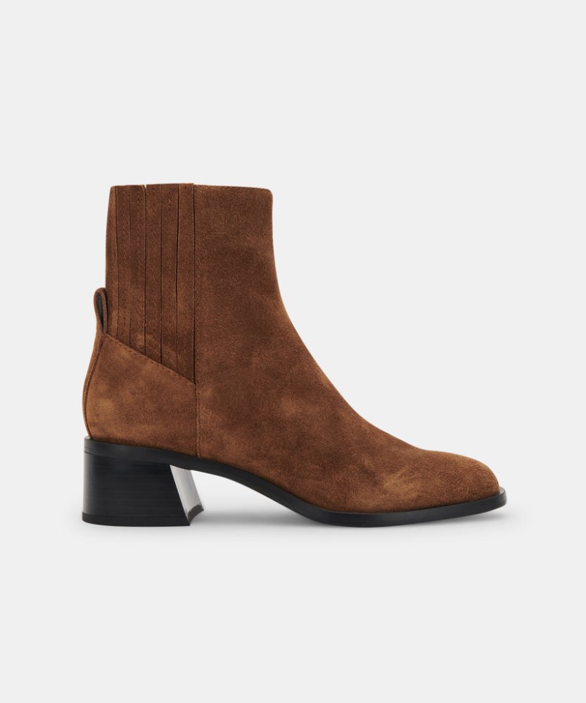 Dolce Vita Layton Booties Dk Brown Suede