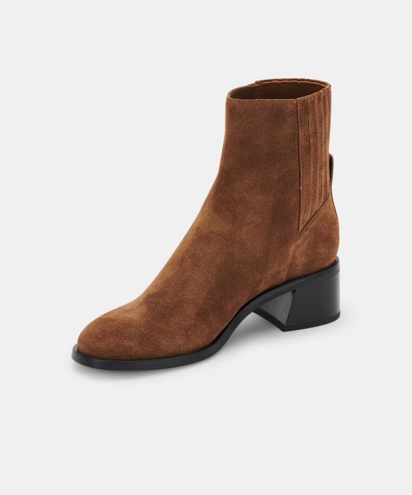 Dolce Vita Layton Booties Dk Brown Suede