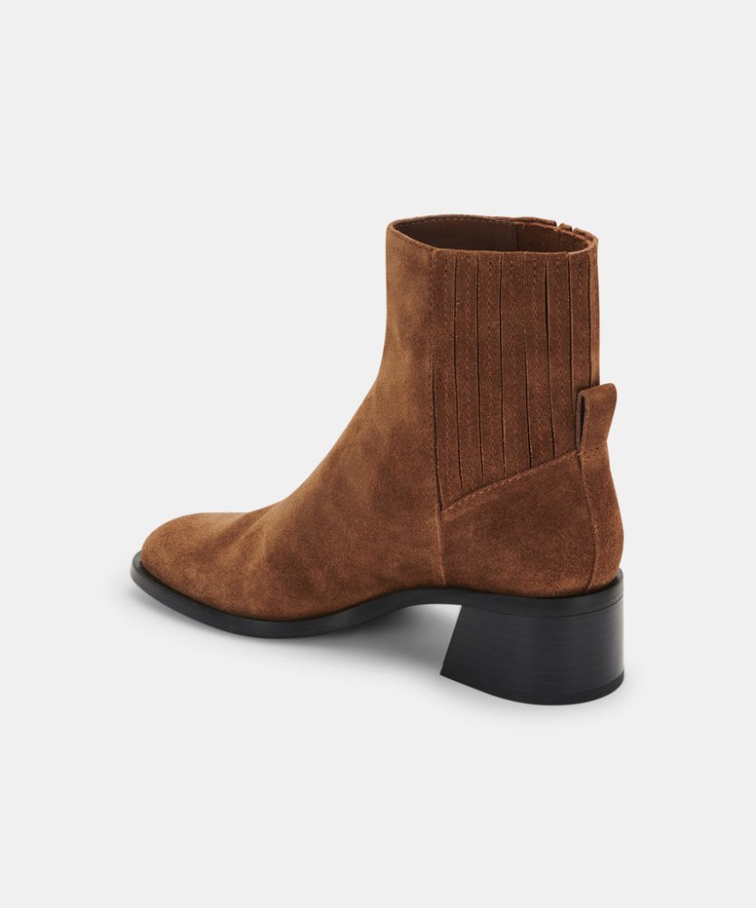 Dolce Vita Layton Booties Dk Brown Suede
