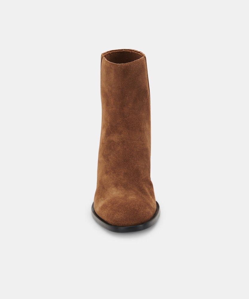 Dolce Vita Layton Booties Dk Brown Suede