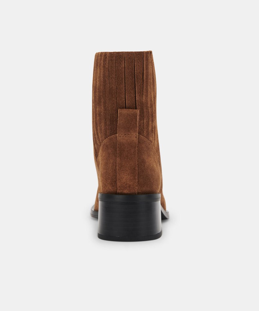 Dolce Vita Layton Booties Dk Brown Suede