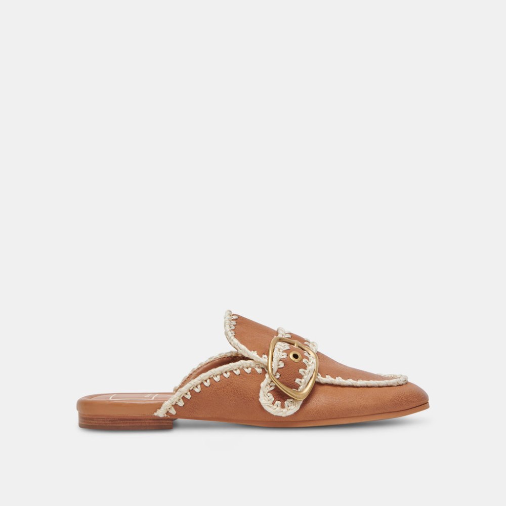 Dolce Vita Santel Stitch Flats Tan Leather