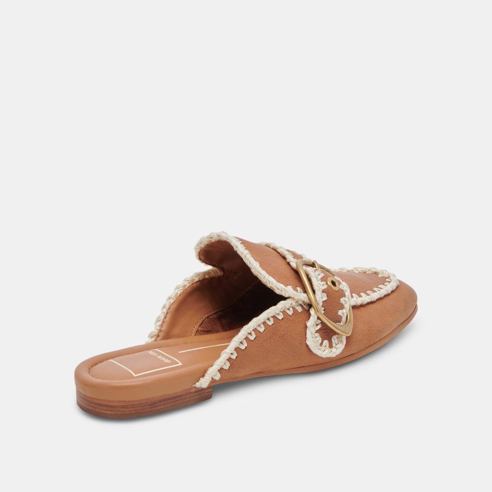 Dolce Vita Santel Stitch Flats Tan Leather