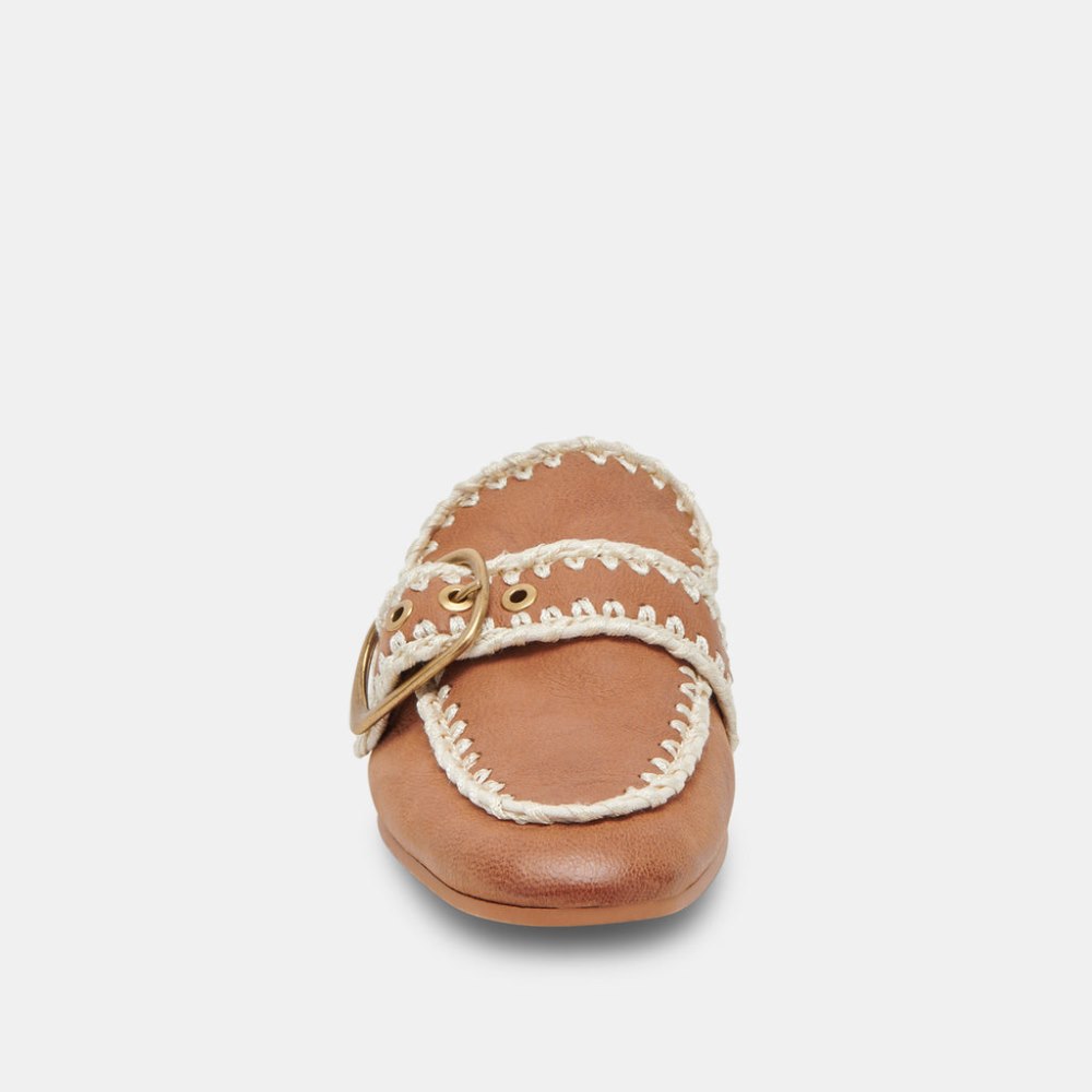 Dolce Vita Santel Stitch Flats Tan Leather