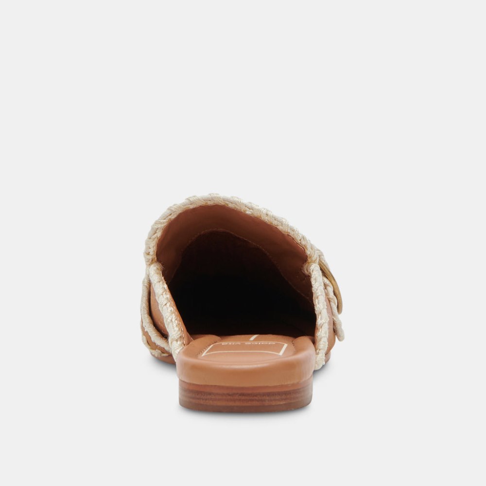 Dolce Vita Santel Stitch Flats Tan Leather